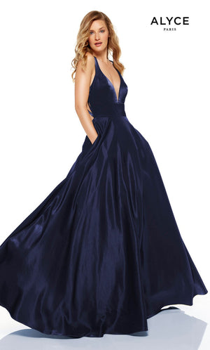 Alyce Paris 1522 prom dress images.  Alyce Paris 1522 is available in these colors: Navy, Red, Marigold, Hot Pink, Olive Green, Peacock.