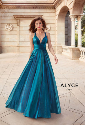 Alyce Paris 1522 prom dress images.  Alyce Paris 1522 is available in these colors: Navy, Red, Marigold, Hot Pink, Olive Green, Peacock.