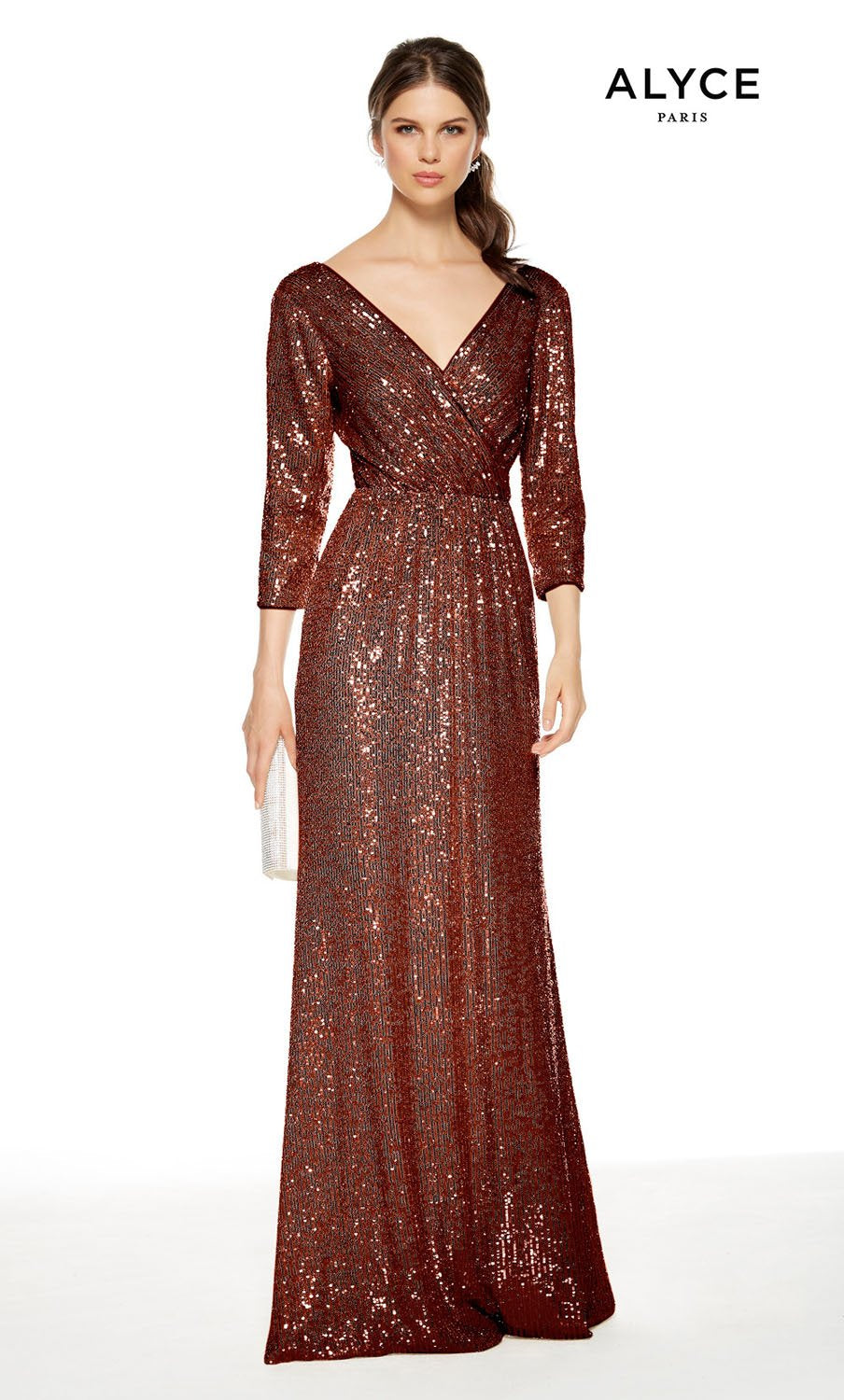 Alyce Paris 27358 prom dress images.  Alyce Paris 27358 is available in these colors: Sand, Wine, Navy.