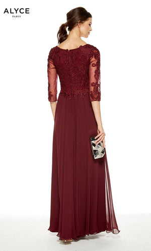 Alyce Paris 27385 prom dress images.  Alyce Paris 27385 is available in these colors: Black Cherry, Navy, Champagne.
