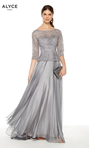Alyce Paris 27386 prom dress images.  Alyce Paris 27386 is available in these colors: Silver.