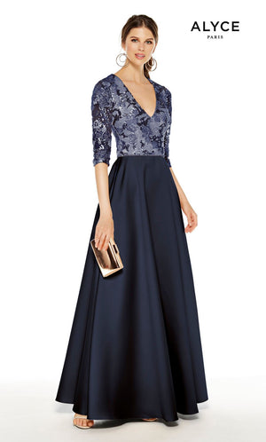 Alyce Paris 27388 prom dress images.  Alyce Paris 27388 is available in these colors: Latte, Navy.