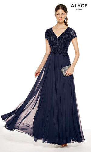 Alyce Paris 27389 prom dress images.  Alyce Paris 27389 is available in these colors: Burgundy, Cashmere Rose, Navy.