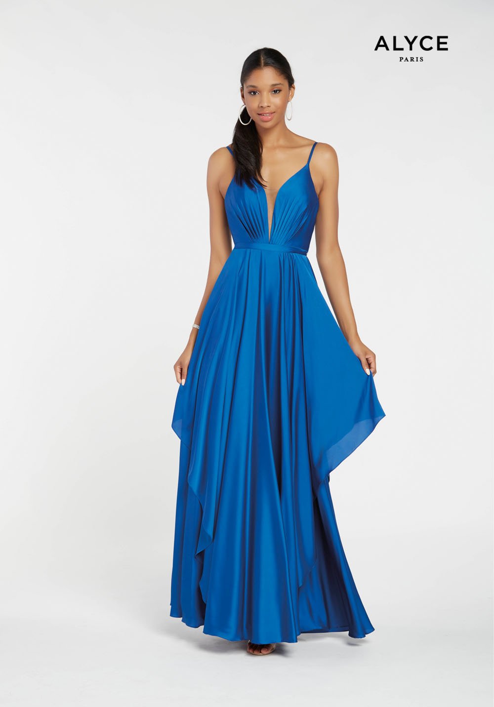 Alyce Paris 60091 prom dress images.  Alyce Paris 60091 is available in these colors: Diamond White,  Dragonfly,  Pink,  Slate Blue,  Black Cherry,  Red,  Smoke,  Forest Green,  Royal.