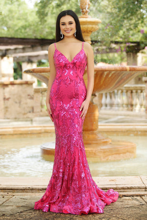 Ava Presley 38817 prom dress images.  Ava Presley 38817 is available in these colors: Hot Pink, Purple.