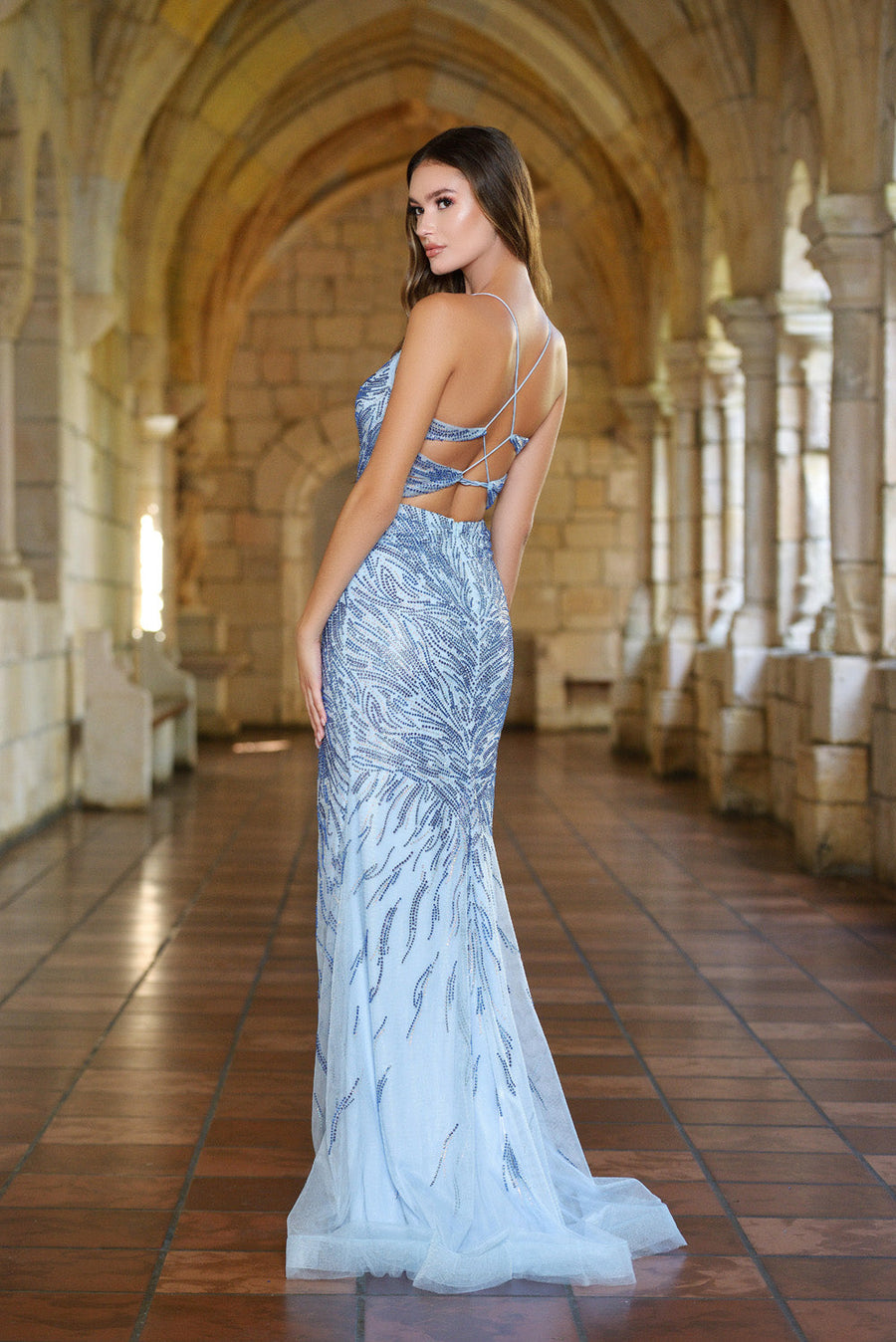 Ava Presley 38849 prom dress images.  Ava Presley 38849 is available in these colors: Light Blue.