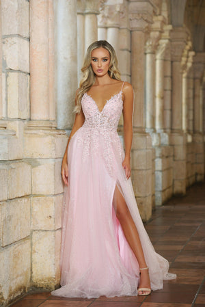 Ava Presley 38861 prom dress images.  Ava Presley 38861 is available in these colors: Light Blue, Light Pink.