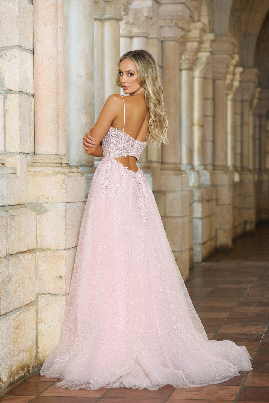 Ava Presley 38861 prom dress images.  Ava Presley 38861 is available in these colors: Light Blue, Light Pink.