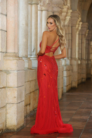 Ava Presley 38876 prom dress images.  Ava Presley 38876 is available in these colors: Red, Emerald.