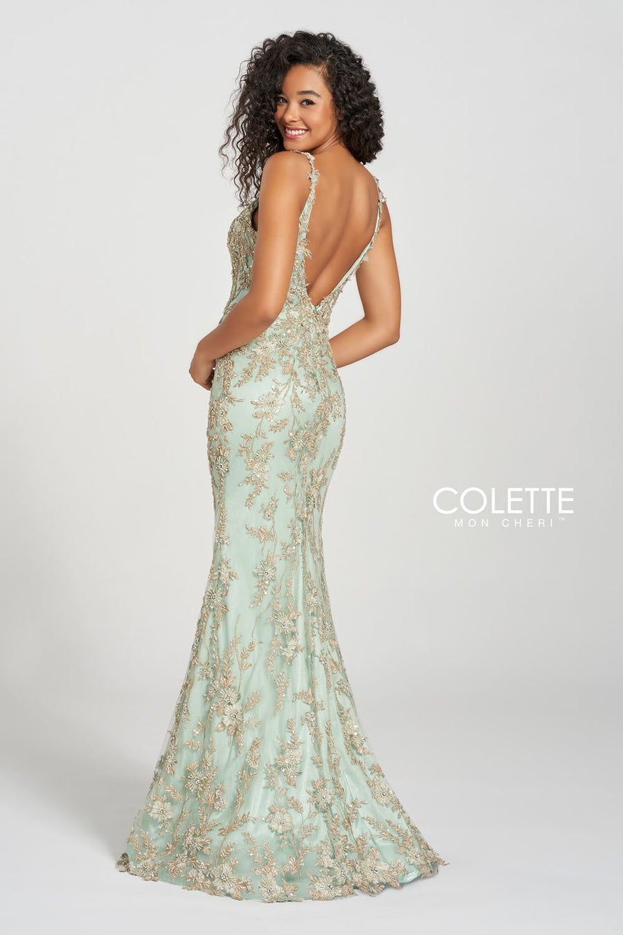 Colette CL12203 prom dress images.  Colette CL12203 is available in these colors: Ivy.