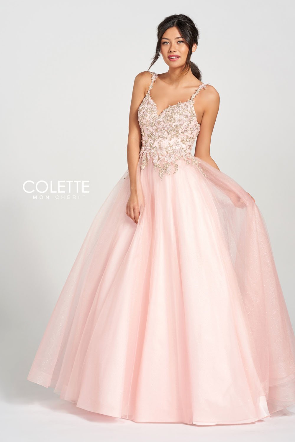 Colette CL12205 prom dress images.  Colette CL12205 is available in these colors: Vintage Rose, Scarlet.