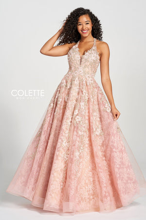 Colette CL12214 prom dress images.  Colette CL12214 is available in these colors: Vintage Rose.