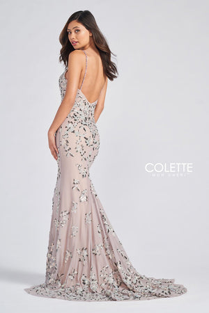Colette CL12236 prom dress images.  Colette CL12236 is available in these colors: Taupe.