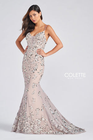 Colette CL12236 prom dress images.  Colette CL12236 is available in these colors: Taupe.