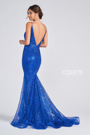 Colette CL12241 prom dress images.  Colette CL12241 is available in these colors: Royal Blue.