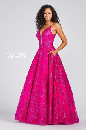 Colette CL12259 prom dress images.  Colette CL12259 is available in these colors: Dusty Lilac, Magenta.
