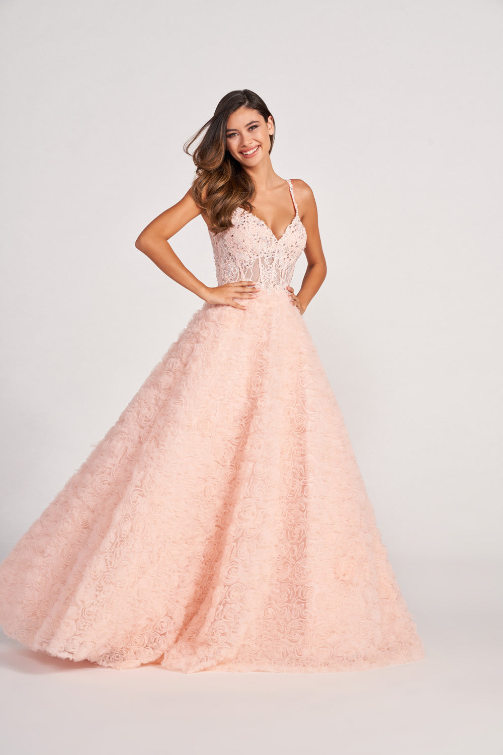 Colette CL2000 prom dress images.  Colette CL2000 is available in these colors: Diamond White, Lilac, Blush, Mint.
