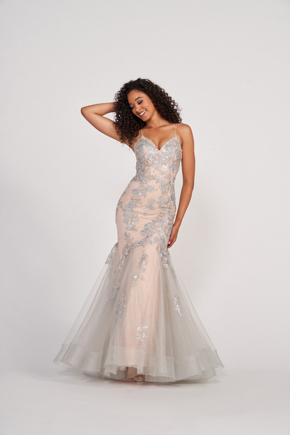 Colette CL2004 prom dress images.  Colette CL2004 is available in these colors: Silver Nude.