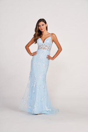 Colette CL2007 prom dress images.  Colette CL2007 is available in these colors: Powder Blue, Buttercup, Lilac.