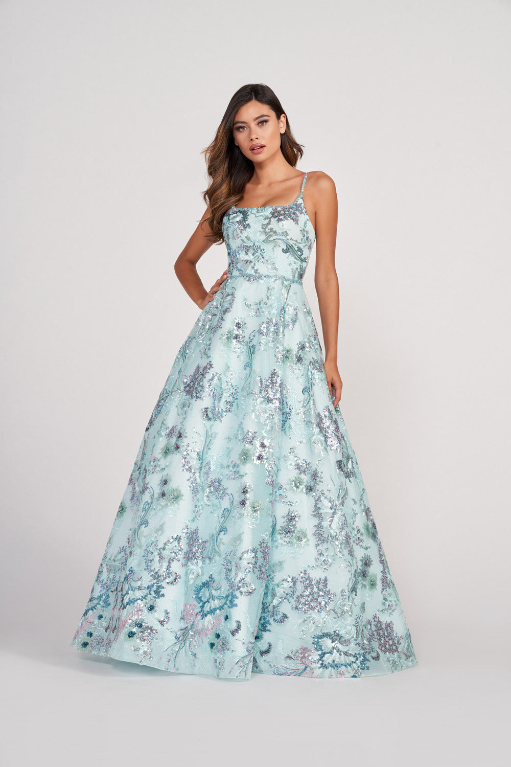 Colette CL2011 prom dress images.  Colette CL2011 is available in these colors: Light Aqua.