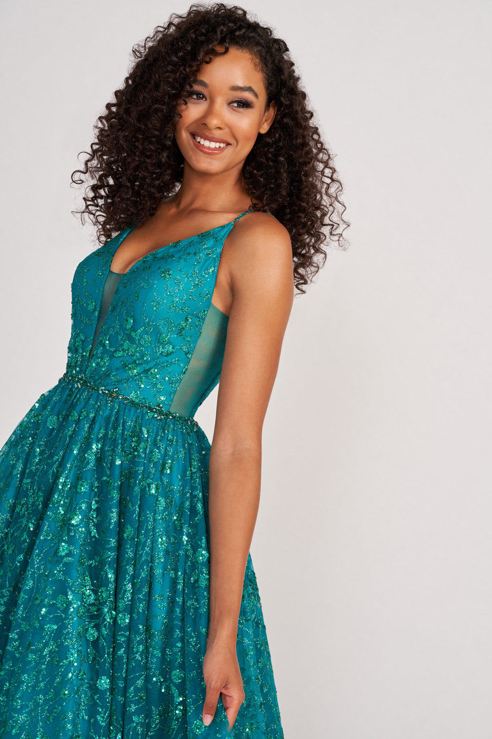 Colette CL2016 prom dress images.  Colette CL2016 is available in these colors: Aqua, Emerald, Pink.