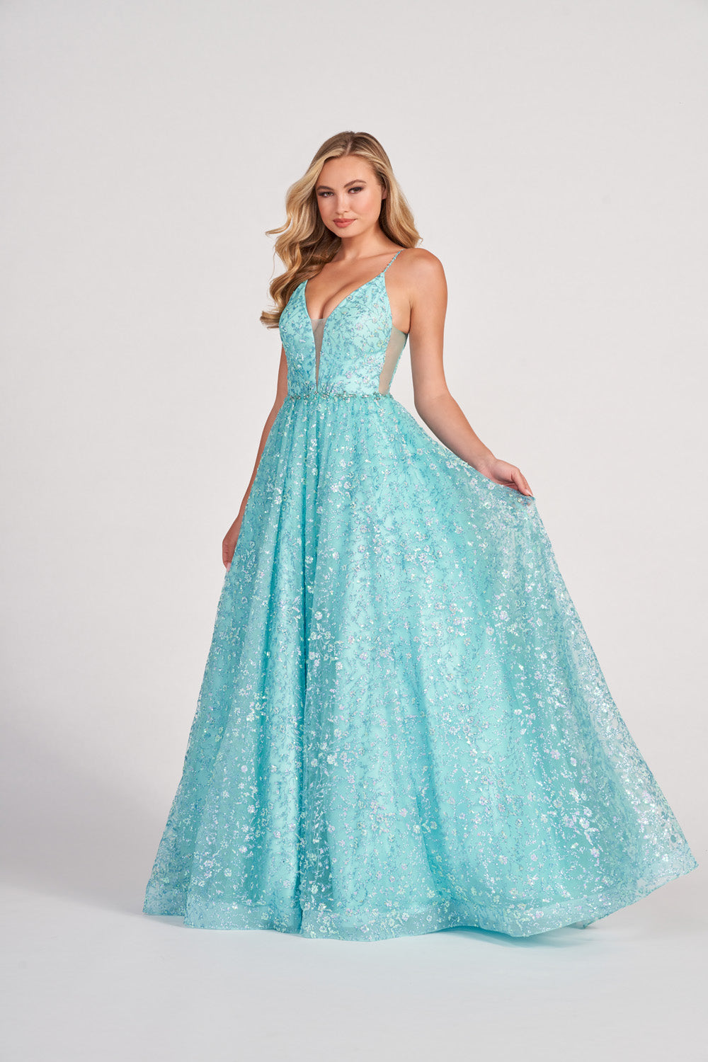 Colette CL2016 prom dress images.  Colette CL2016 is available in these colors: Aqua, Emerald, Pink.