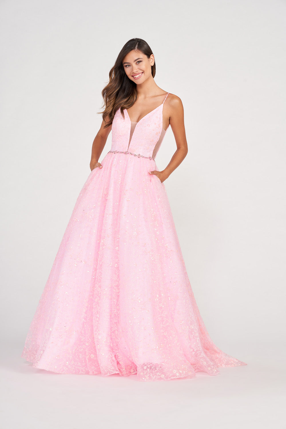 Colette CL2016 prom dress images.  Colette CL2016 is available in these colors: Aqua, Emerald, Pink.