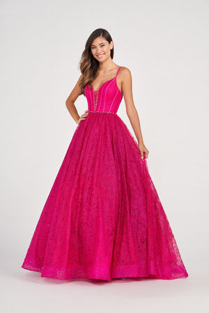 Colette CL2018 prom dress images.  Colette CL2018 is available in these colors: Dusty Blue, Spruce, Fuchsia.