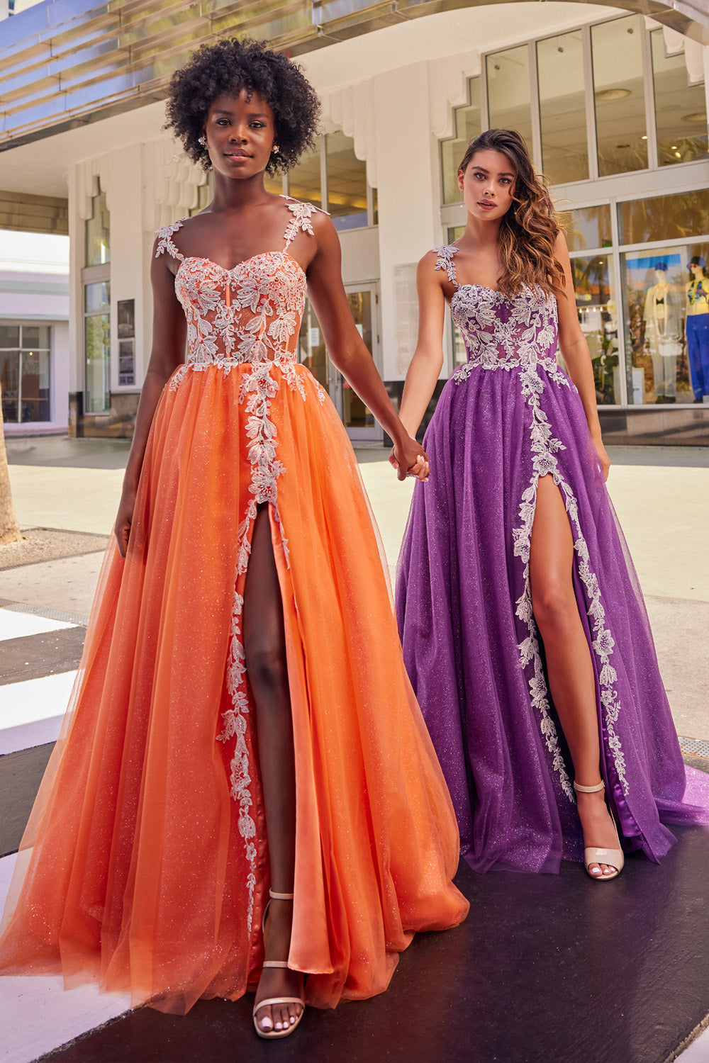 Colette CL2020 prom dress images.  Colette CL2020 is available in these colors: Turquoise Silver, Orange, Plum, Light Blue.