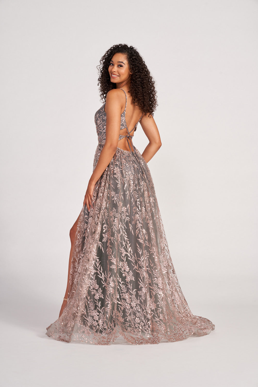 Colette CL2022 prom dress images.  Colette CL2022 is available in these colors: Navy Gold, Gold Pewter.