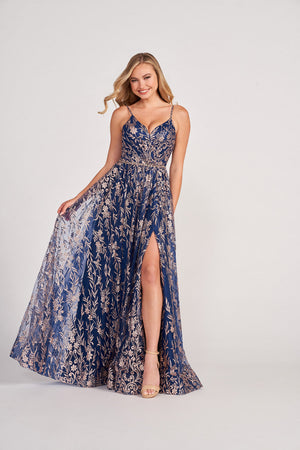 Colette CL2022 prom dress images.  Colette CL2022 is available in these colors: Navy Gold, Gold Pewter.