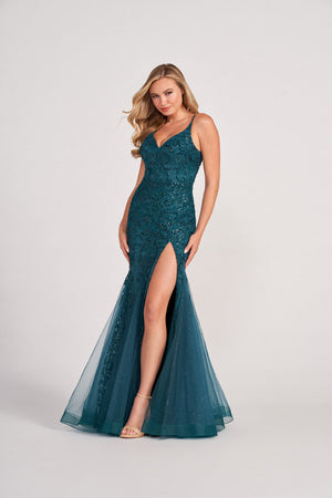 Colette CL2024 prom dress images.  Colette CL2024 is available in these colors: Navy Blue, Spruce, Hot Pink, Purple.