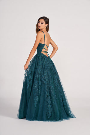 Colette CL2026 prom dress images.  Colette CL2026 is available in these colors: Diamond White, Spruce, Turquoise, Fuchsia, Black, Plum.