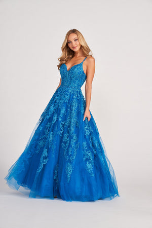 Colette CL2026 prom dress images.  Colette CL2026 is available in these colors: Diamond White, Spruce, Turquoise, Fuchsia, Black, Plum.