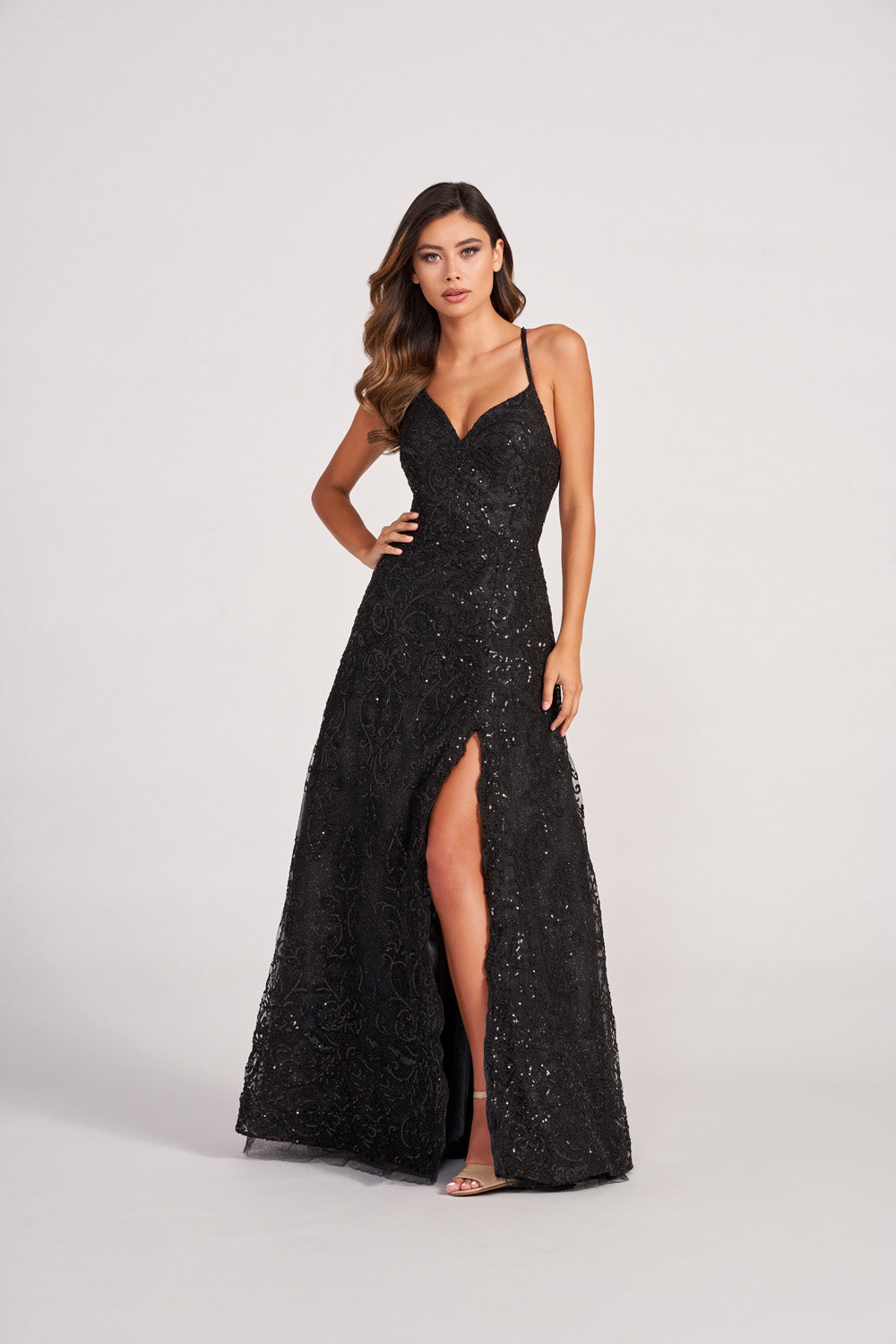 Colette CL2028 prom dress images.  Colette CL2028 is available in these colors: Royal Blue, Black, Cabernet, Jade.