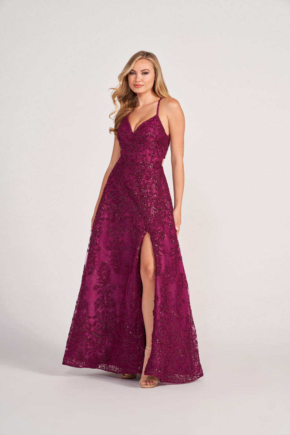 Colette CL2028 prom dress images.  Colette CL2028 is available in these colors: Royal Blue, Black, Cabernet, Jade.