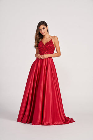 Colette CL2033 prom dress images.  Colette CL2033 is available in these colors: Navy Blue, Hunter, Scarlet.