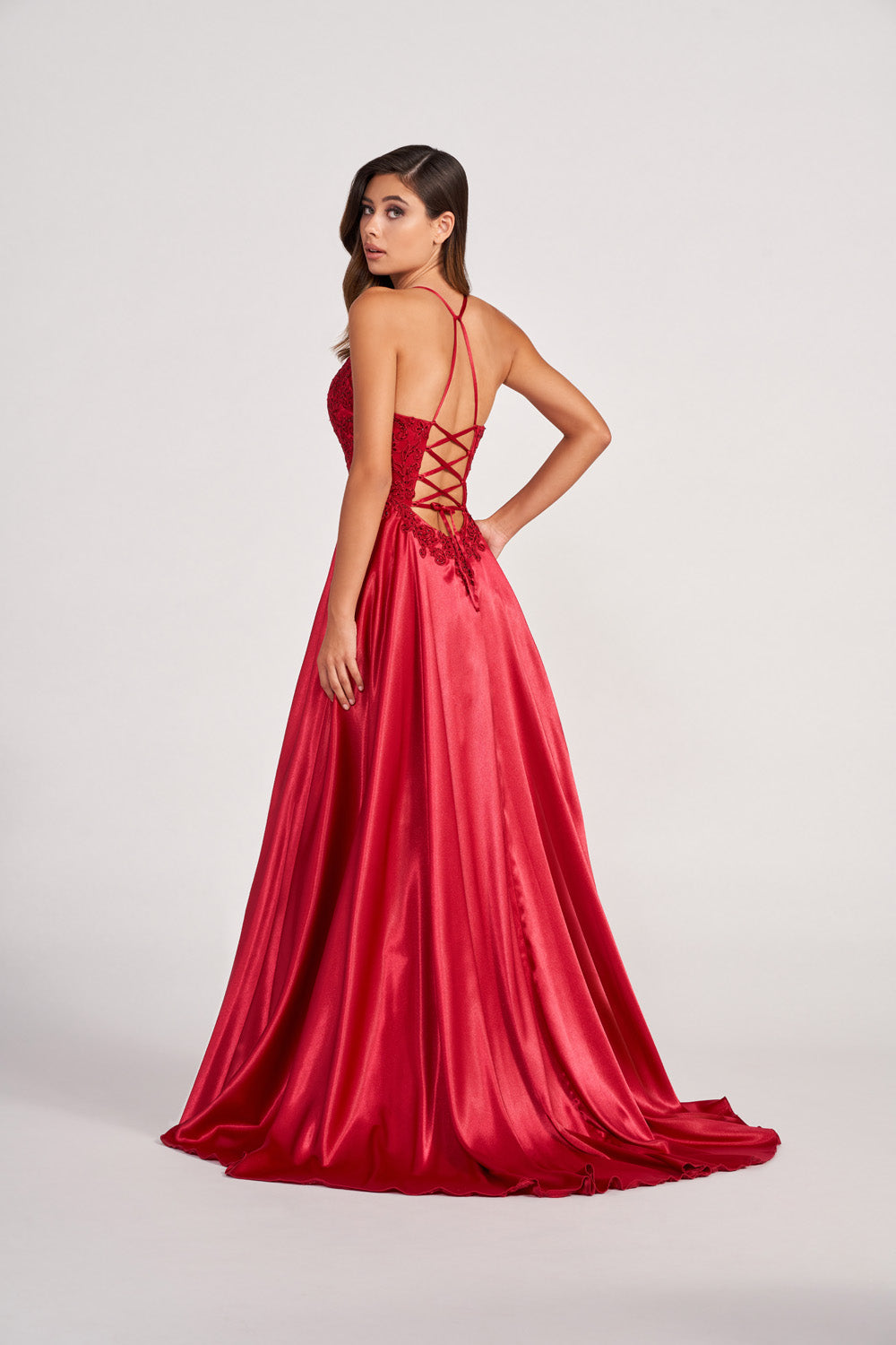 Colette CL2033 prom dress images.  Colette CL2033 is available in these colors: Navy Blue, Hunter, Scarlet.