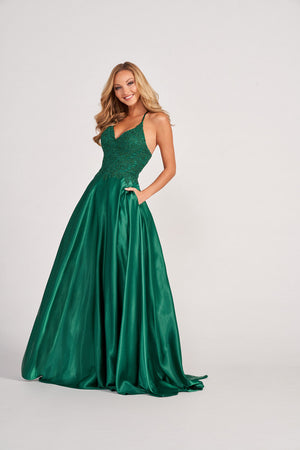 Colette CL2033 prom dress images.  Colette CL2033 is available in these colors: Navy Blue, Hunter, Scarlet.