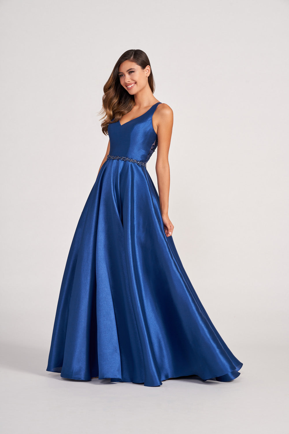 Colette CL2034 prom dress images.  Colette CL2034 is available in these colors: Navy Blue, Hunter.