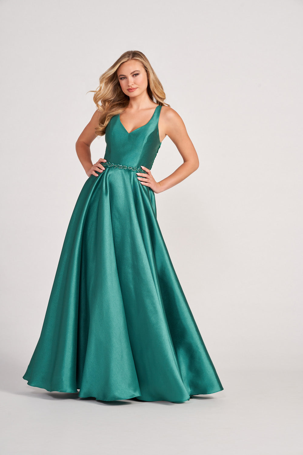 Colette CL2034 prom dress images.  Colette CL2034 is available in these colors: Navy Blue, Hunter.