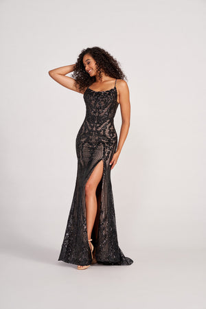 Colette CL2035 prom dress images.  Colette CL2035 is available in these colors: Black Nude.