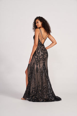 Colette CL2035 prom dress images.  Colette CL2035 is available in these colors: Black Nude.