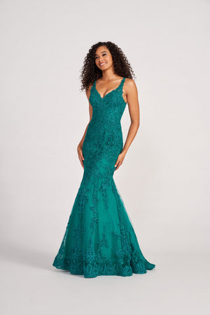 Colette CL2036 prom dress images.  Colette CL2036 is available in these colors: Emerald.