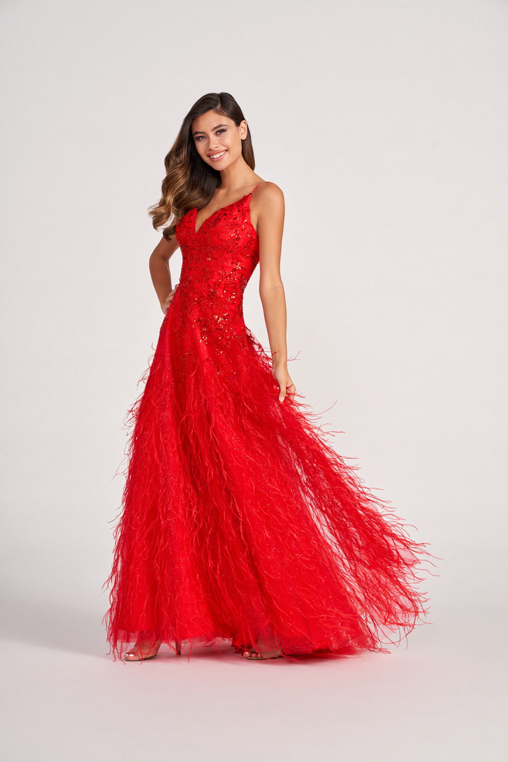Colette CL2044 prom dress images.  Colette CL2044 is available in these colors: Red, Navy, Spruce.