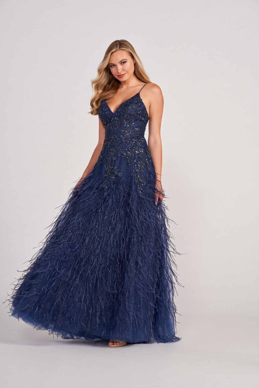Colette CL2044 prom dress images.  Colette CL2044 is available in these colors: Red, Navy, Spruce.