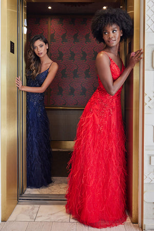 Colette CL2044 prom dress images.  Colette CL2044 is available in these colors: Red, Navy, Spruce.