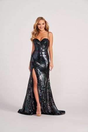Colette CL2054 prom dress images.  Colette CL2054 is available in these colors: Black Multi, Coral Multi, White Multi.