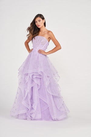 Colette CL2055 prom dress images.  Colette CL2055 is available in these colors: Daisy, Light Blue, Violet.