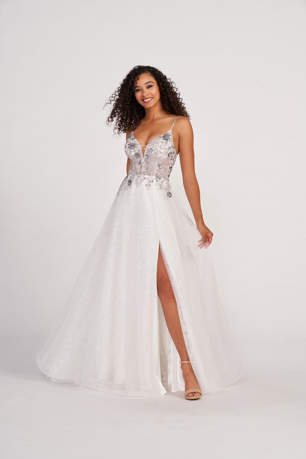 Colette CL2064 prom dress images.  Colette CL2064 is available in these colors: White Silver.